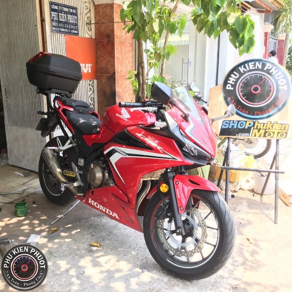 Cbr500r gắn thùng b37n , thùng givi CBr500r , baga givi Cbr500r , thùng xe máu