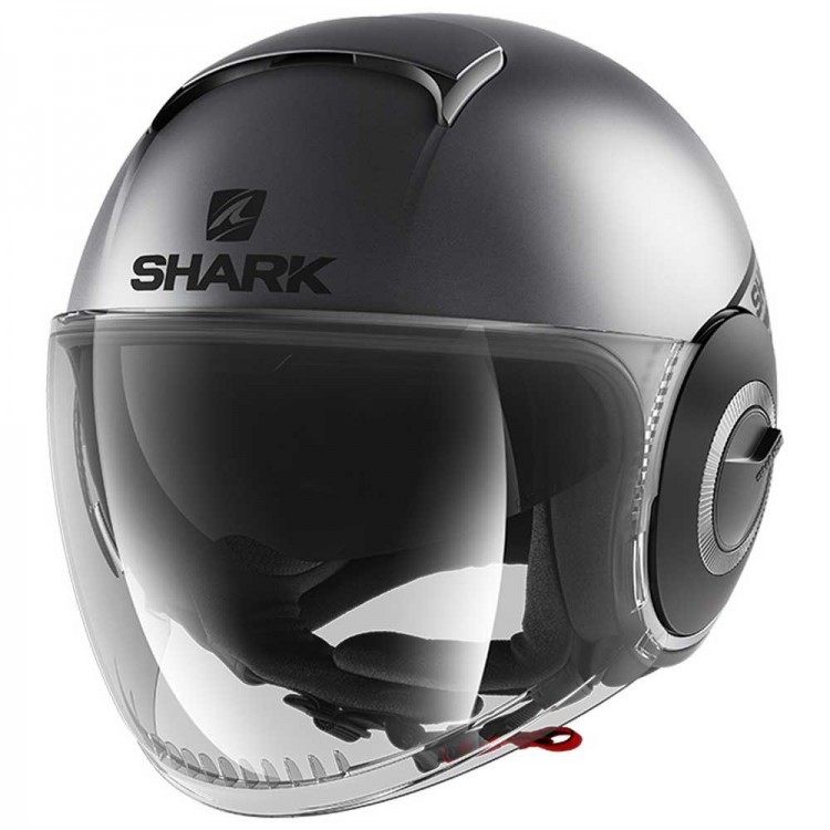 Nón Shark Nano grey black 3/4 2 kính