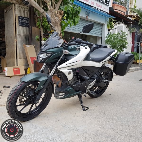 Thùng givi xe V-ixion , thùng hông givi FZ155, yamaha V-ixion lên thùng hông givi