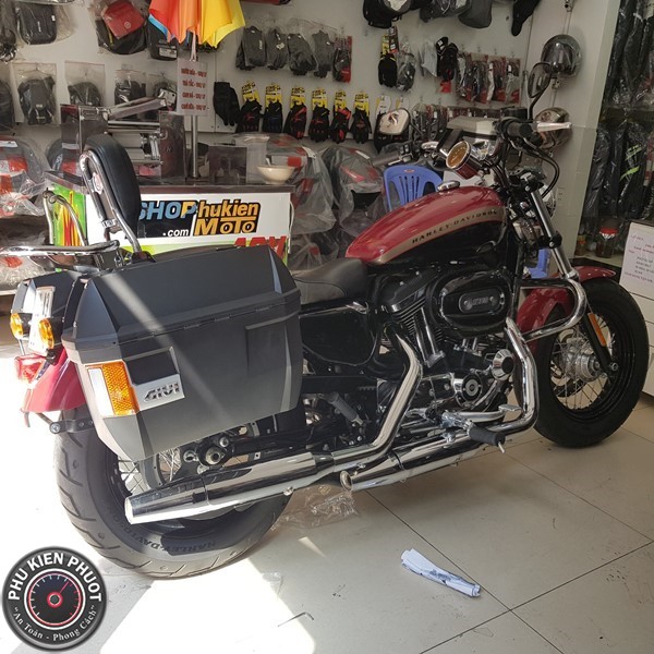 thùng xe harley davidson , thùng hông givi harley 1200 , thùng moto chính hãng