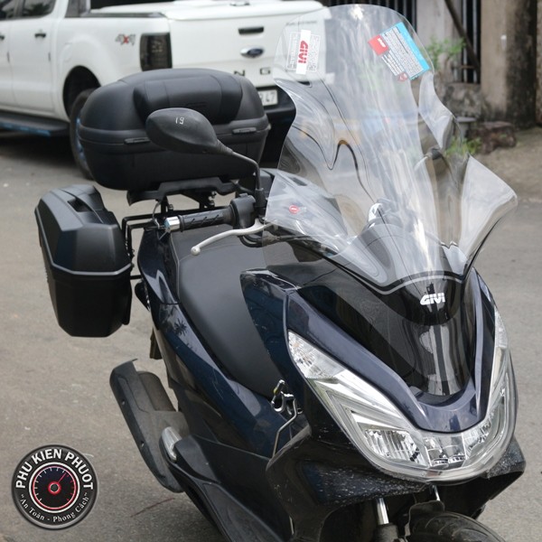 kính chắn gió pcx givi , thùng đựng đồ givi pcx , pcx gắn kính chắn gió và thùng đựng đồ givi